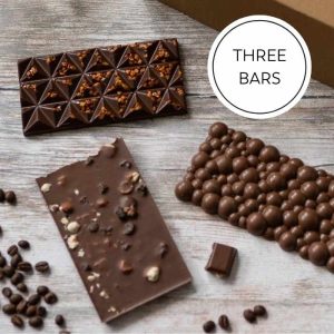 Three bars of craft chocolate