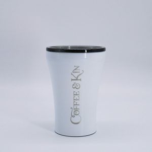 White reusable coffee cup